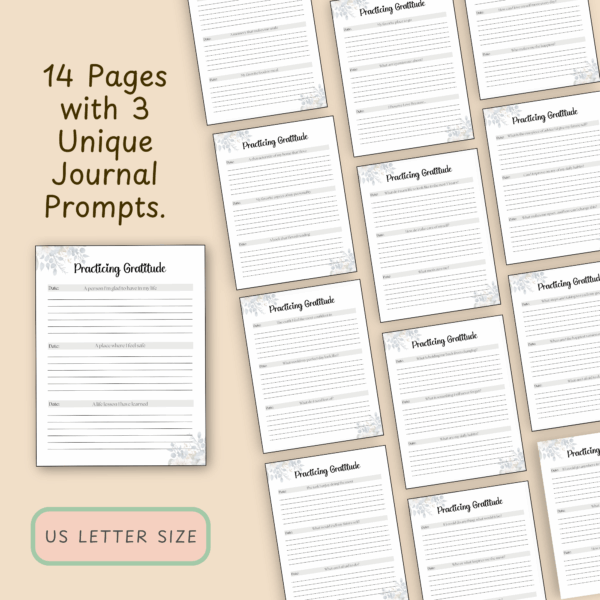 Guided Gratitude Journal Printable | Self-Care Journal - Image 2