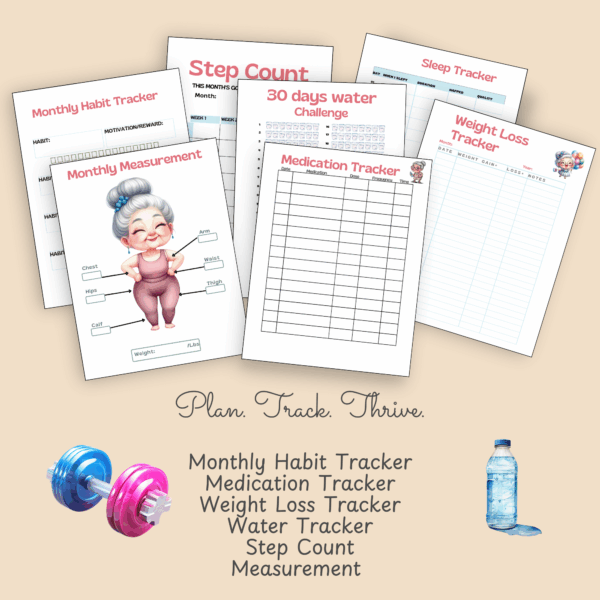 Funny Granny Winter Fitness Planner | Printable Health & Wellness Tracker - Image 3