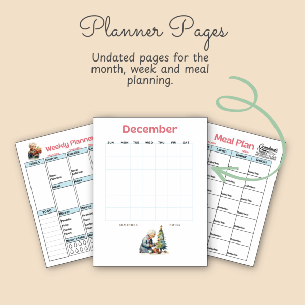 Funny Granny Winter Fitness Planner | Printable Health & Wellness Tracker - Image 4