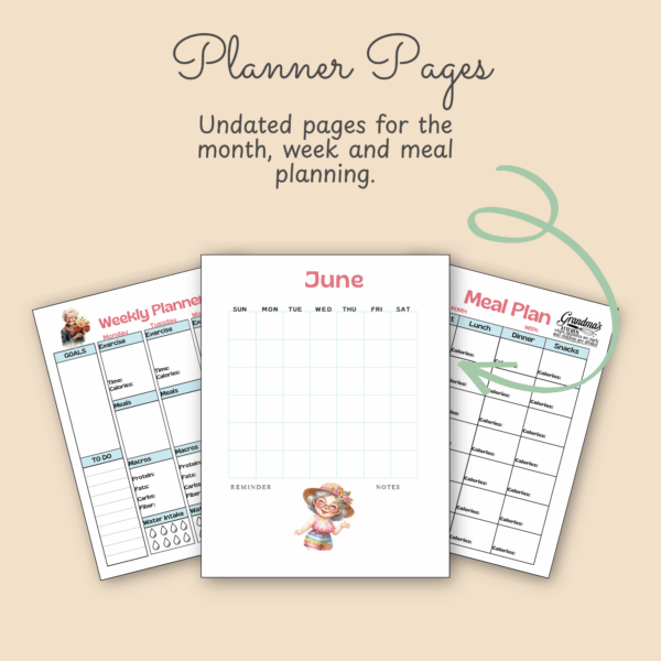 Funny Granny Fall Fitness Planner – Printable Health & Wellness Tracker - Image 6