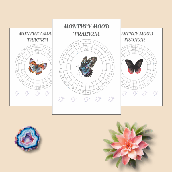 Butterfly Mood Tracker Printable | AM & PM Monthly Journal PDF - Image 5