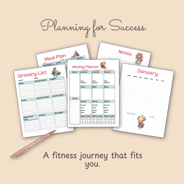 Funny Granny Winter Fitness Planner | Printable Health & Wellness Tracker - Image 6