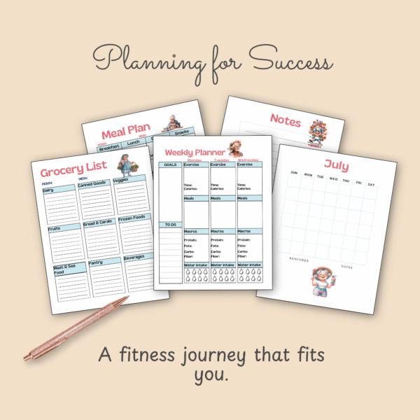 Funny Granny Fall Fitness Planner – Printable Health & Wellness Tracker - Image 4