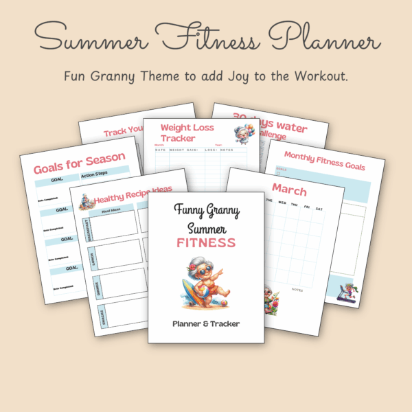 Funny Granny Fall Fitness Planner – Printable Health & Wellness Tracker - Image 3