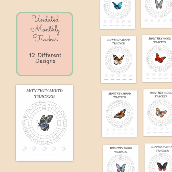 Butterfly Mood Tracker Printable | AM & PM Monthly Journal PDF - Image 7
