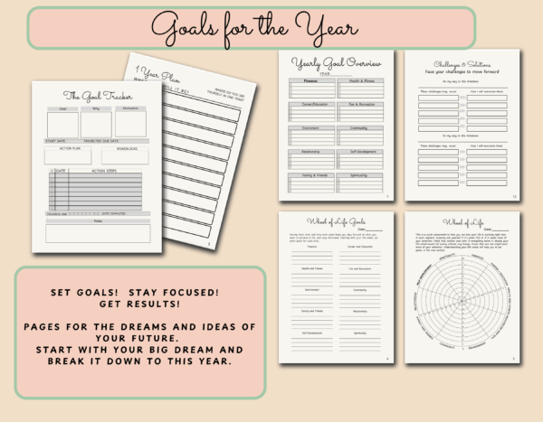 Complete Goal Planner Printable | Yearly, Monthly, Weekly & Daily Planning - Image 2