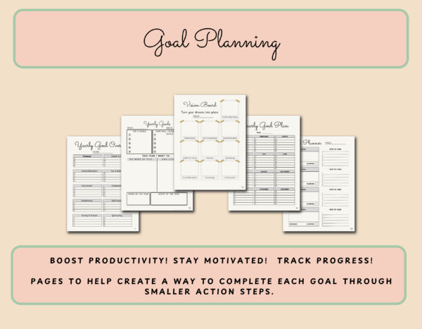 Complete Goal Planner Printable | Yearly, Monthly, Weekly & Daily Planning - Image 3