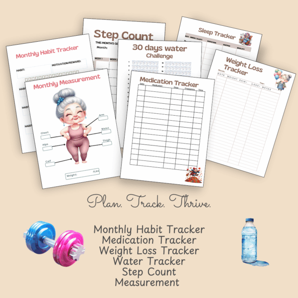 Funny Granny Fall Fitness Planner – Printable Health & Wellness Tracker - Image 8