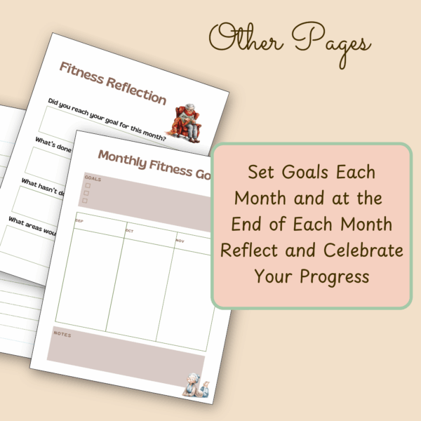Funny Granny Fall Fitness Planner – Printable Health & Wellness Tracker - Image 10