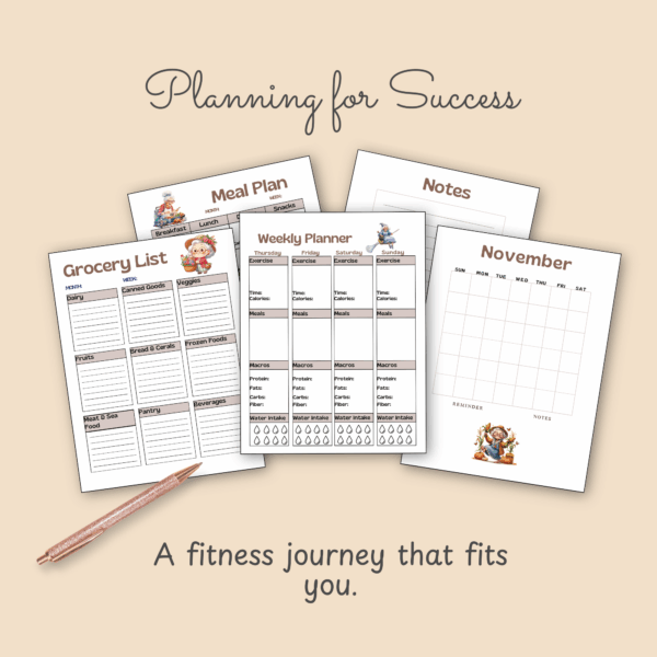 Funny Granny Fall Fitness Planner – Printable Health & Wellness Tracker - Image 11