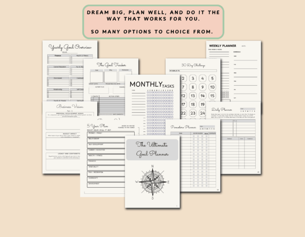 Complete Goal Planner Printable | Yearly, Monthly, Weekly & Daily Planning - Image 8