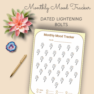 Monthly Lightning Bolt Mood Tracker
