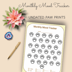 Undated Paw Print Mood Tracker