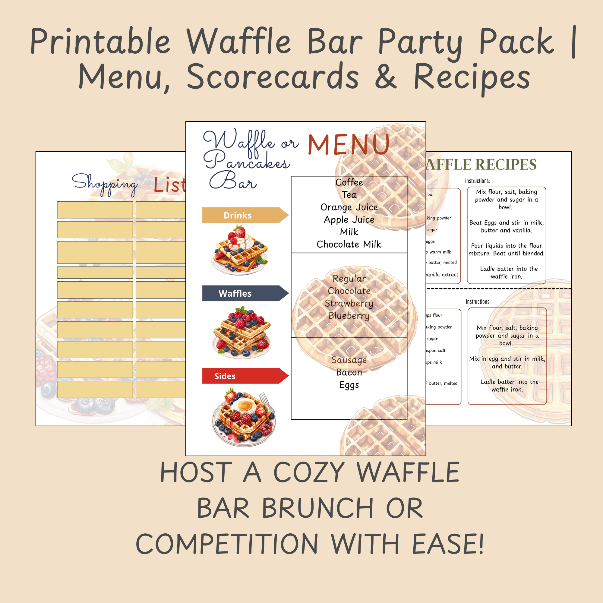 Waffle or Pancake Bar Printable