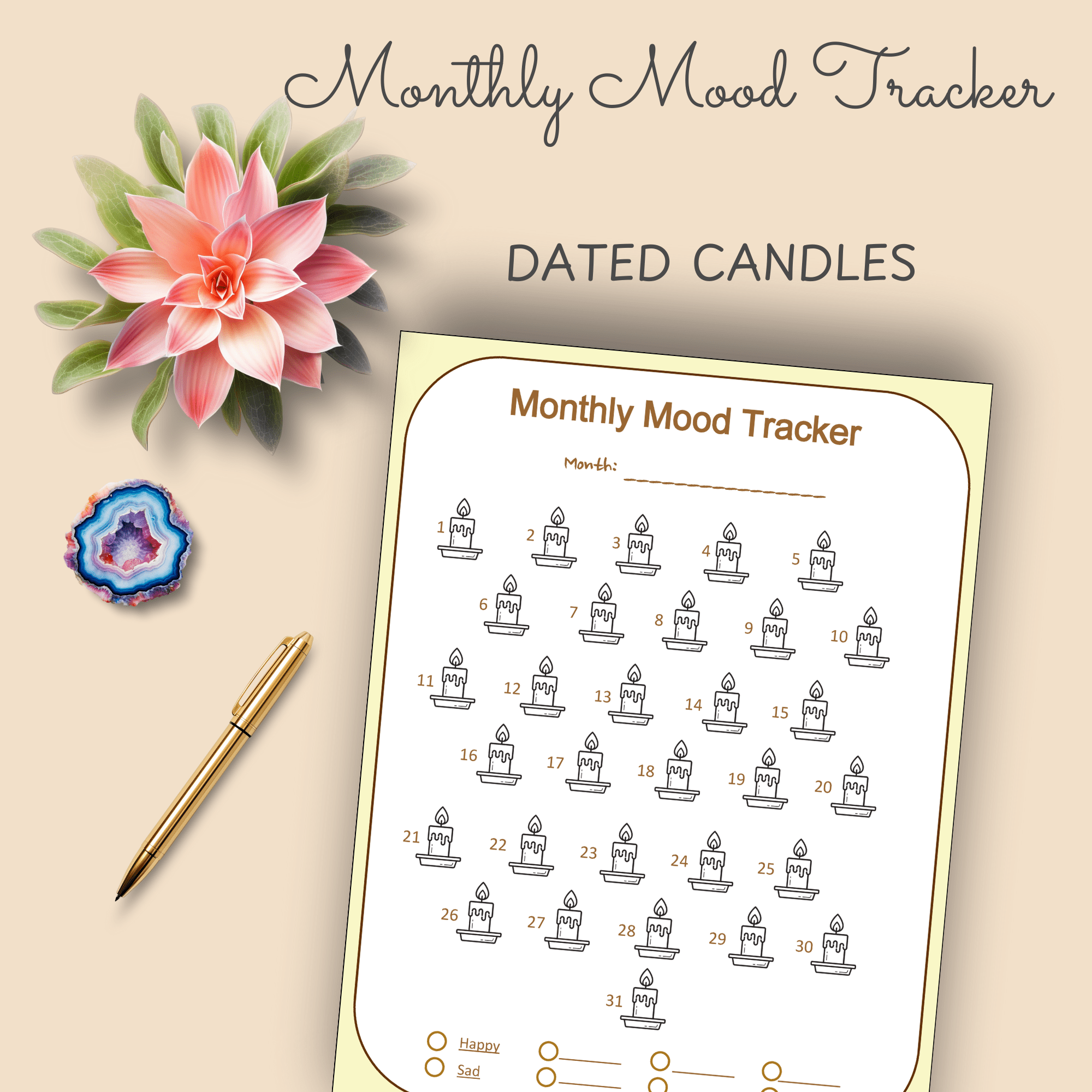 Dated Candle Mood Tracker