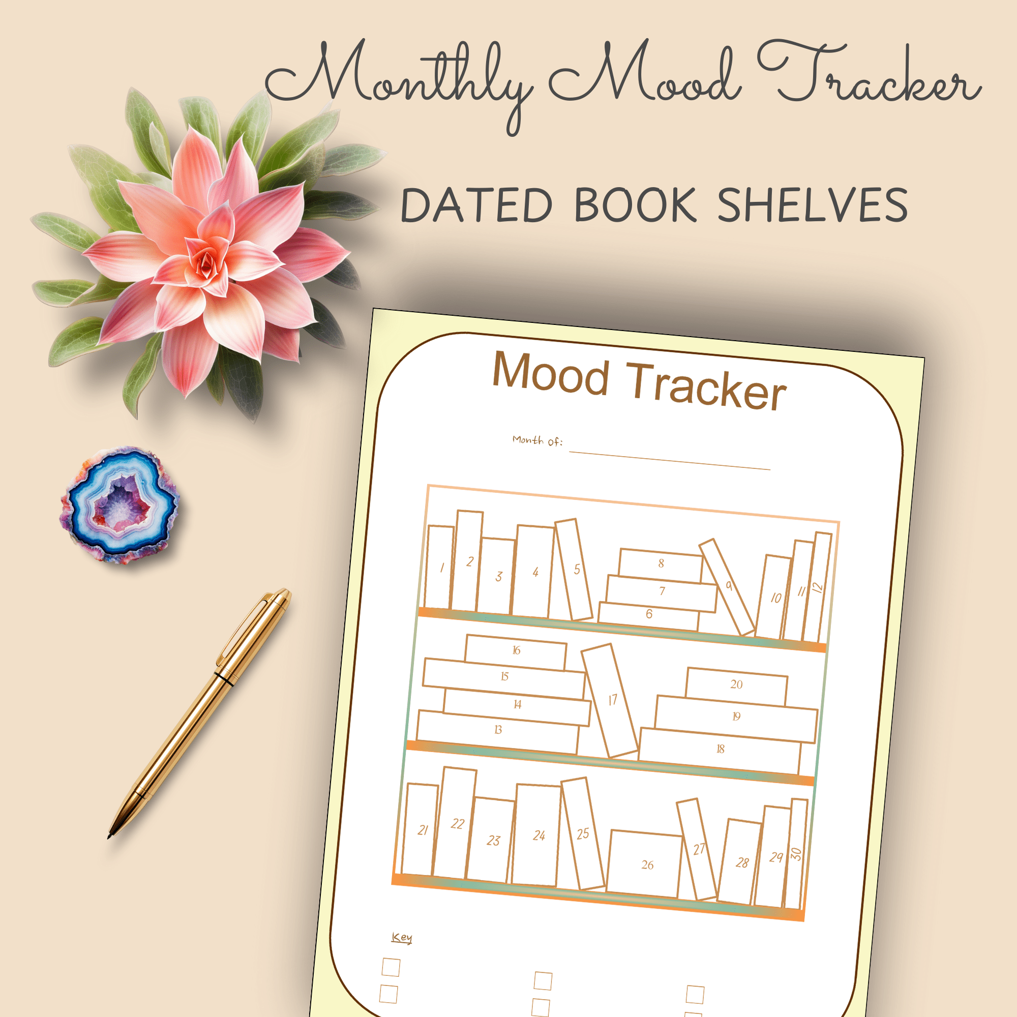 Book Shelves Monthly Mood Tracker