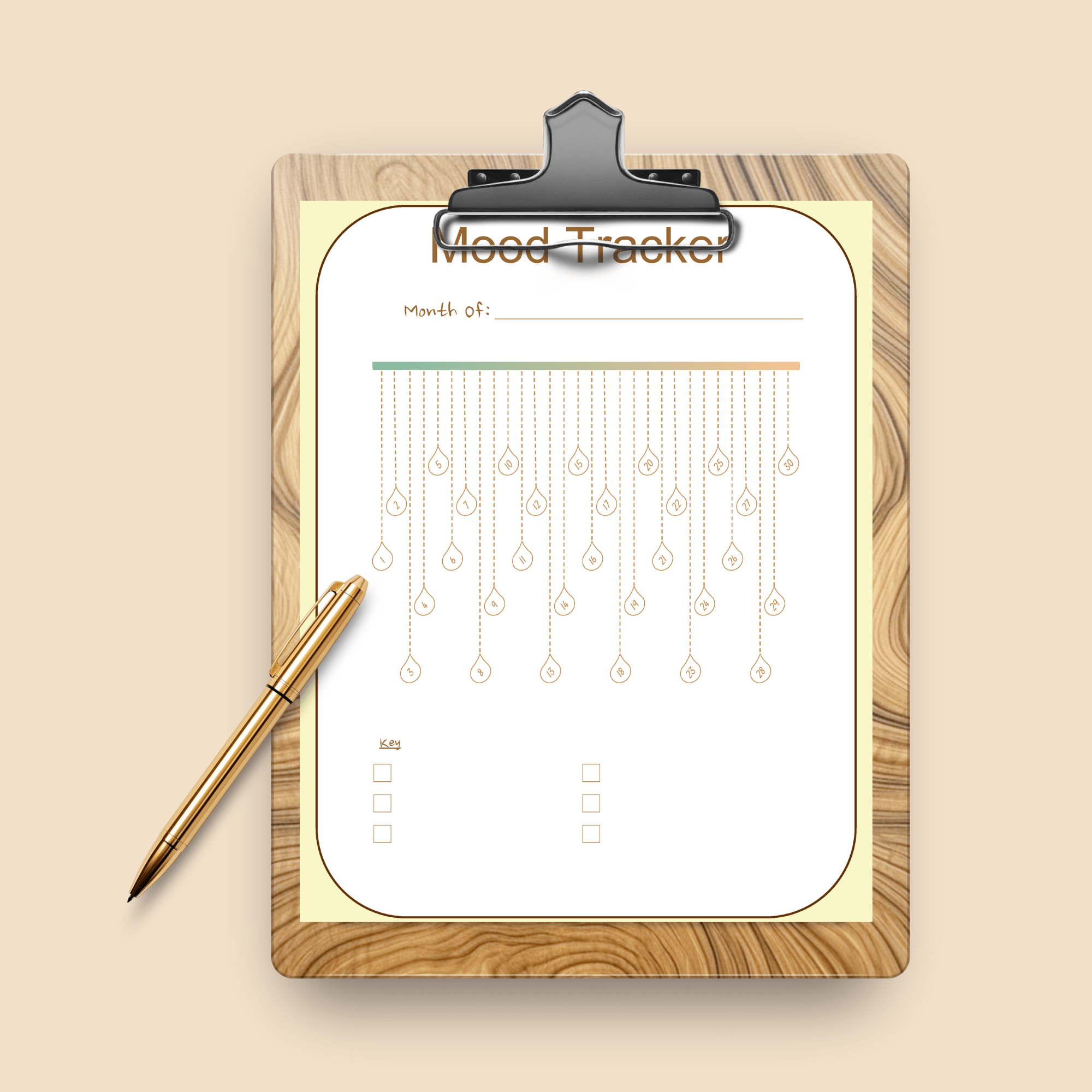 Printable Monthly Mood Tracker – Banner Theme – Letter Size PDF - Image 5