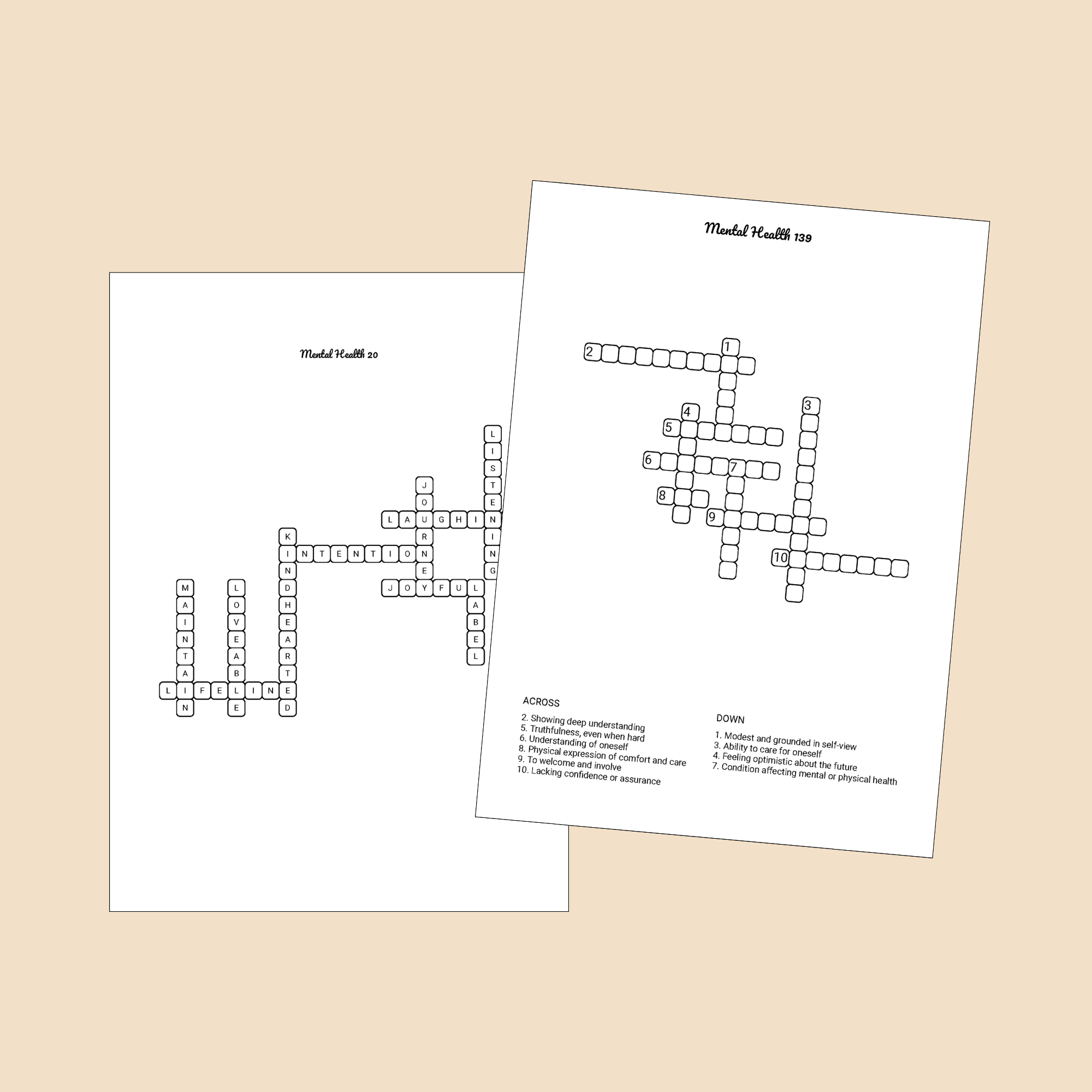 Mental Health Crossword Puzzle Book PDF | 150 Printable Puzzles + Answers - Image 4
