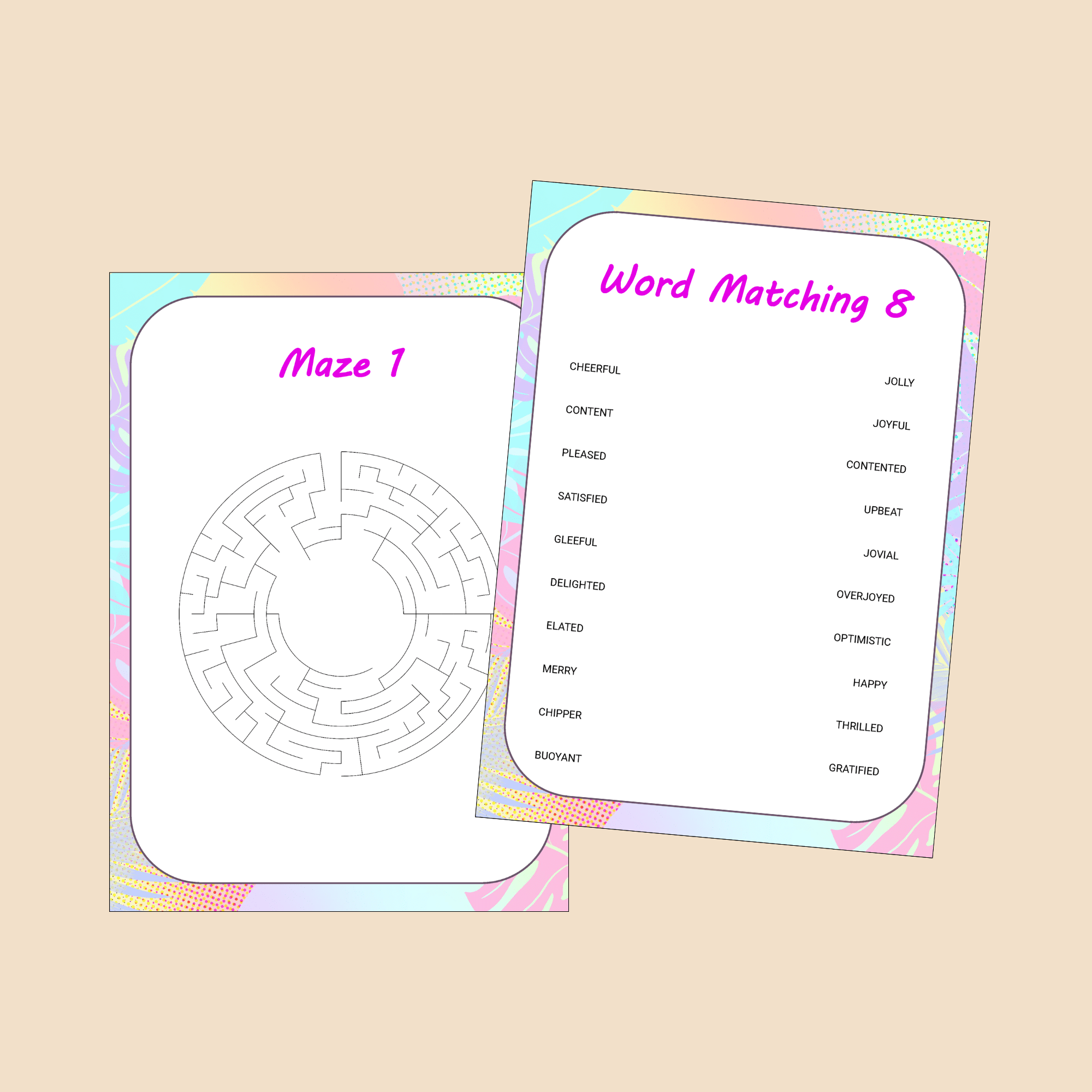 Mood Themed Activity Book Printable PDF | 80 Pages of Puzzles & Games - Image 4