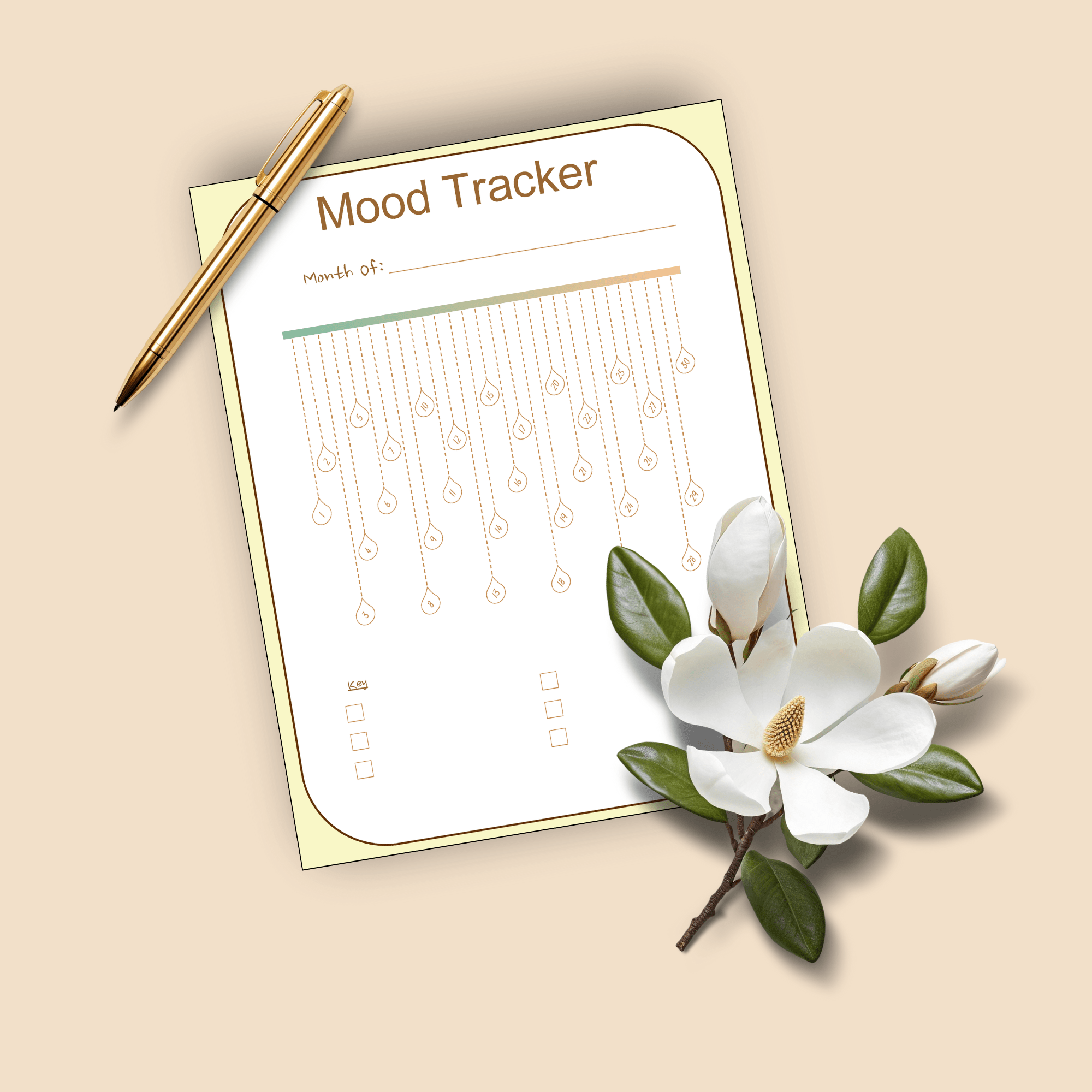 Printable Monthly Mood Tracker – Banner Theme – Letter Size PDF - Image 3