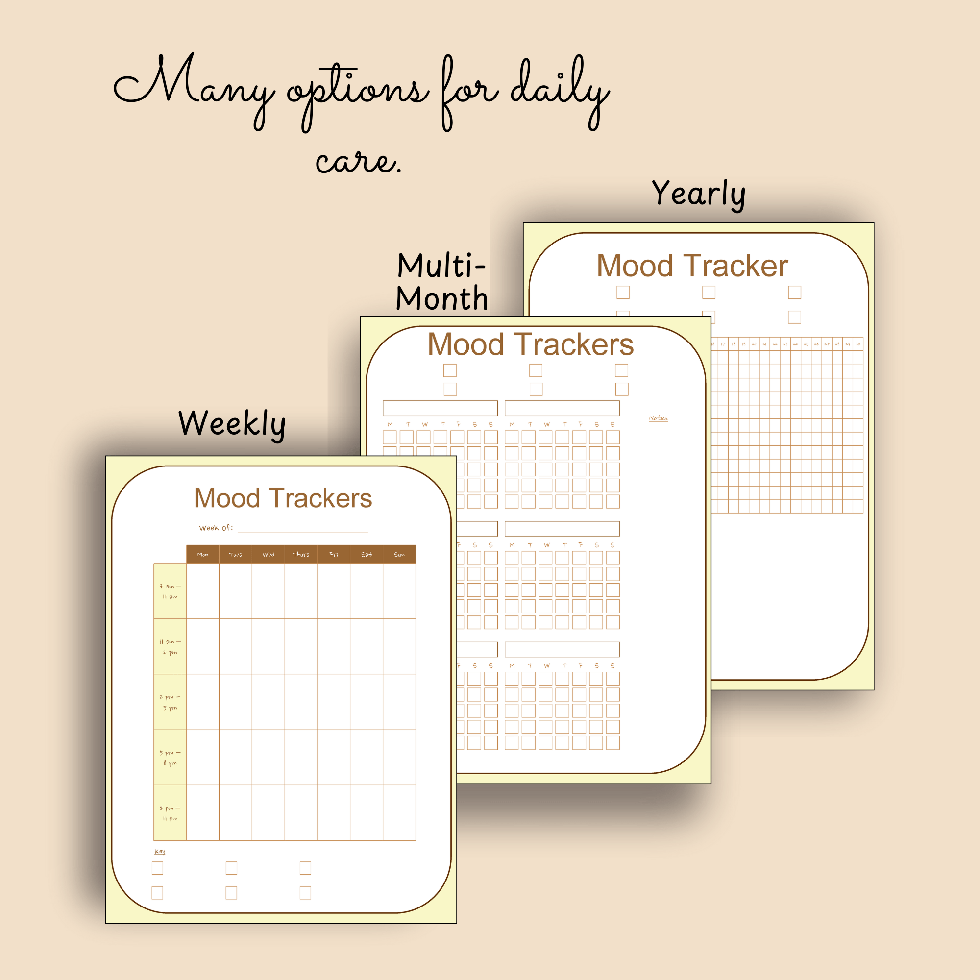 Printable Monthly Mood Tracker – Flowers Theme – Letter Size PDF - Image 3