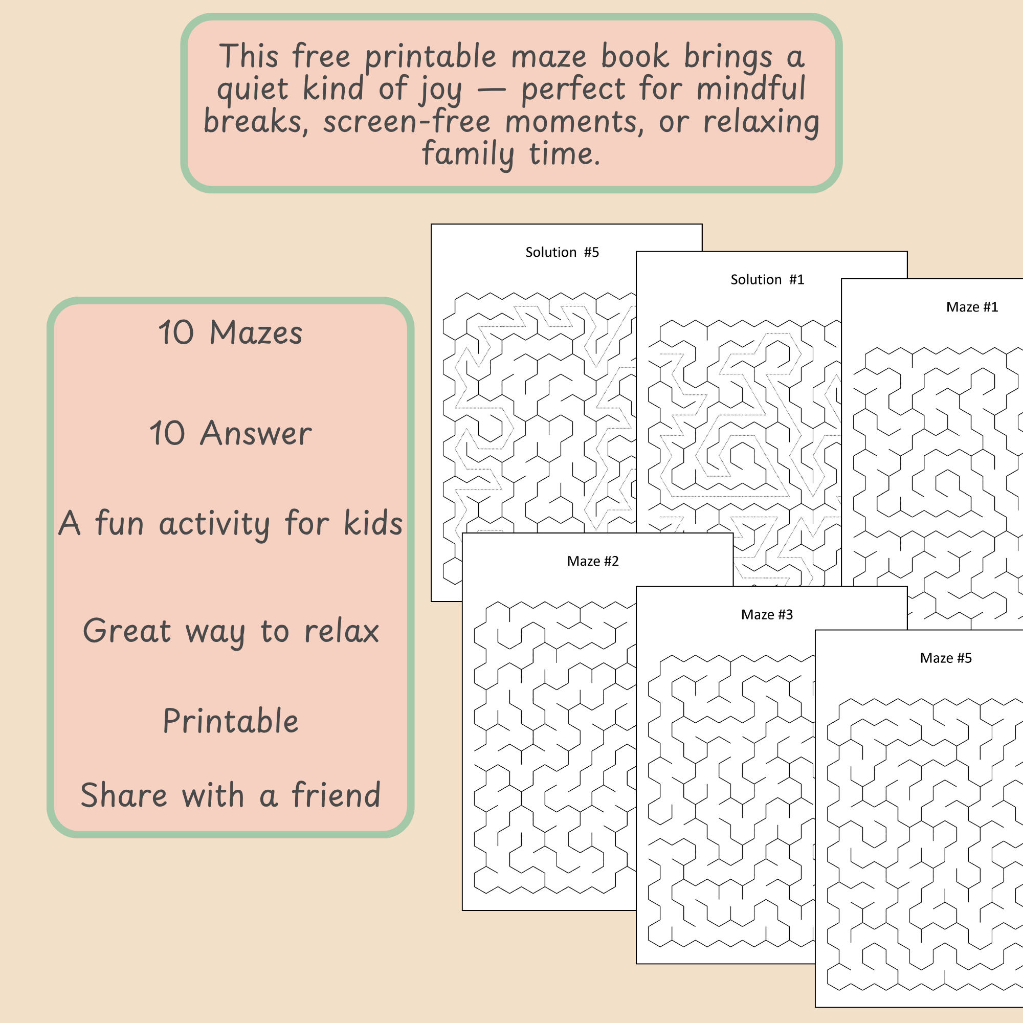 Free Printable Maze Book – Calm & Fun Puzzles for All Ages - Image 2