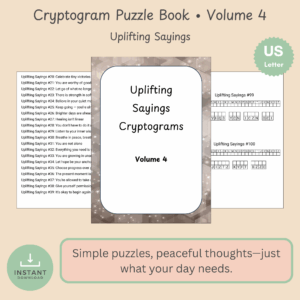 Uplifting Cryptogram Puzzle Book – Volume 4 (Large Print)
