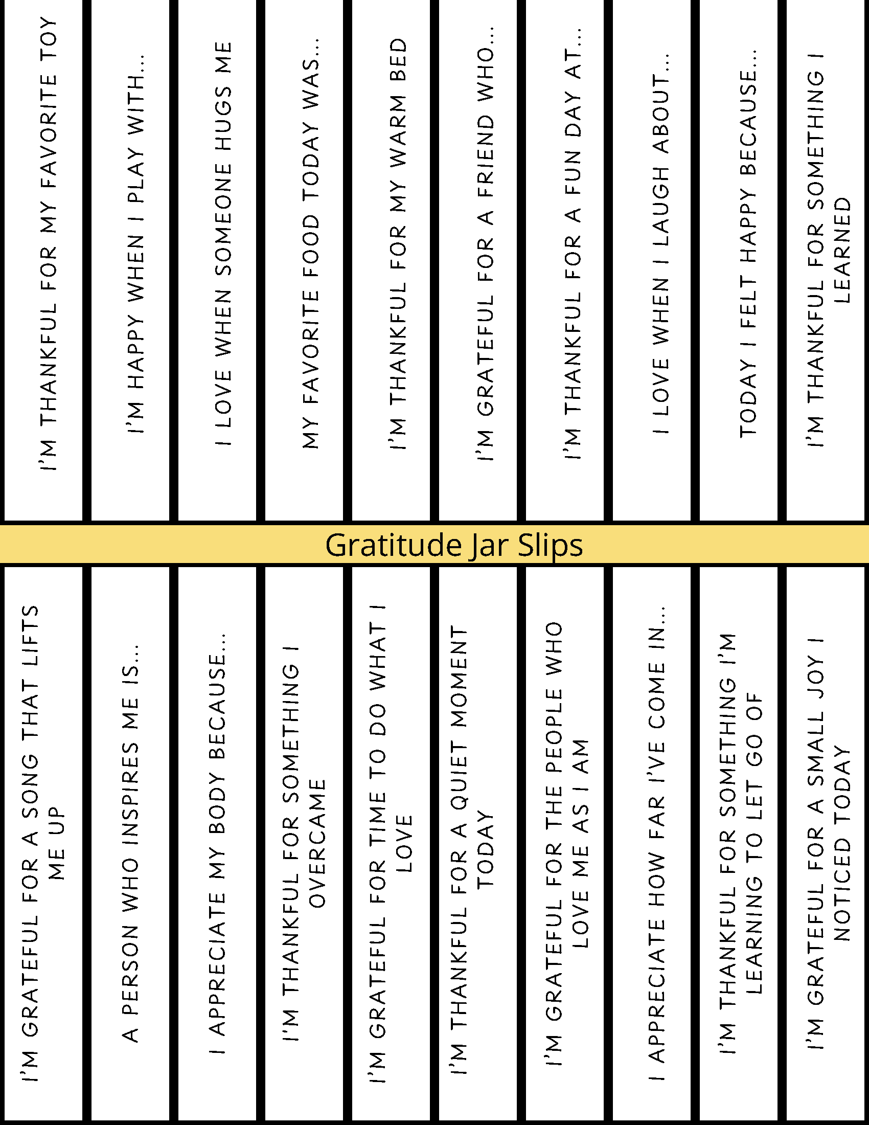 Gratitude Jar Slips