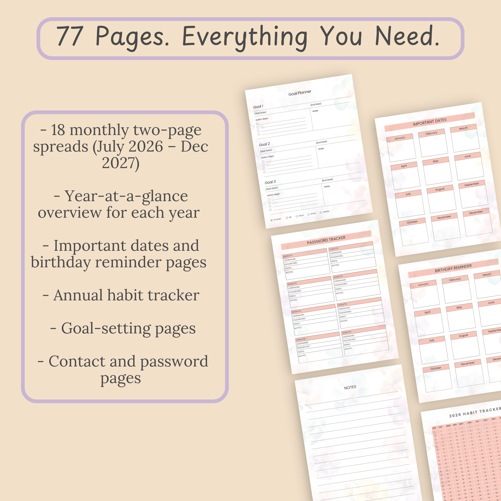printable-planner-77-pages-goal-tracker-habit-tracker
