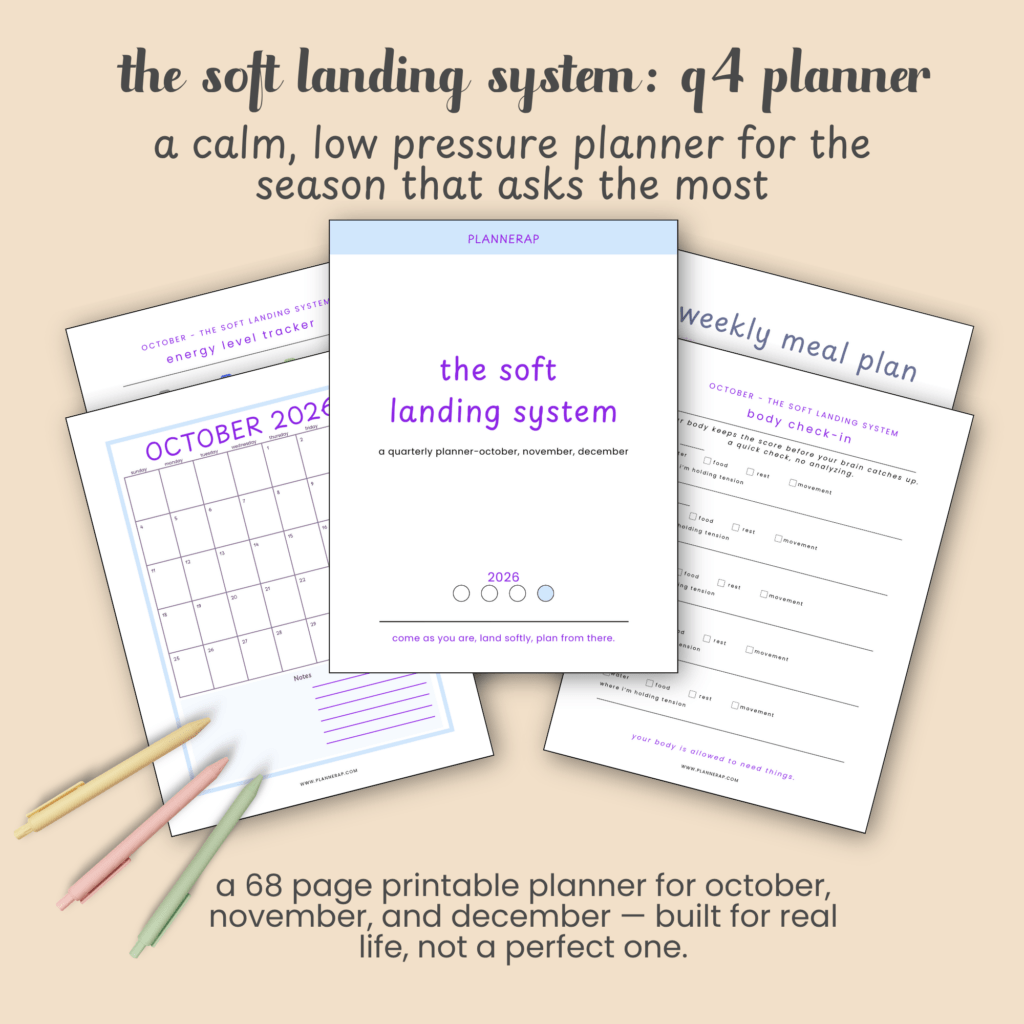 a 68 page printable planner for october, november, and december — built for real life, not a perfect one.