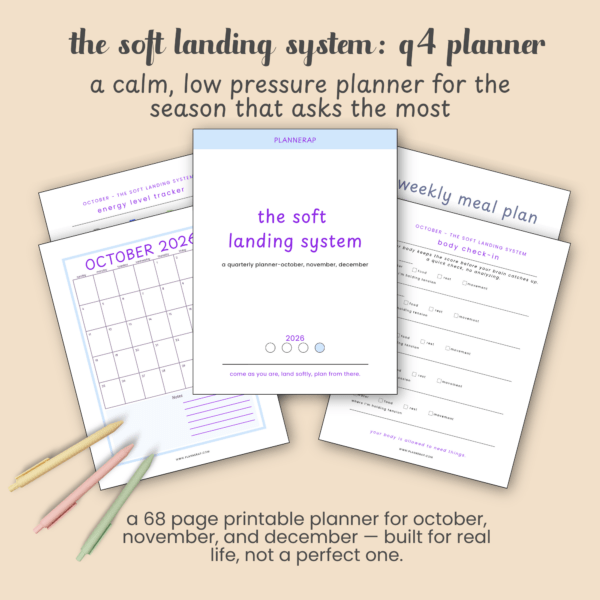 a 68 page printable planner for october, november, and december — built for real life, not a perfect one.