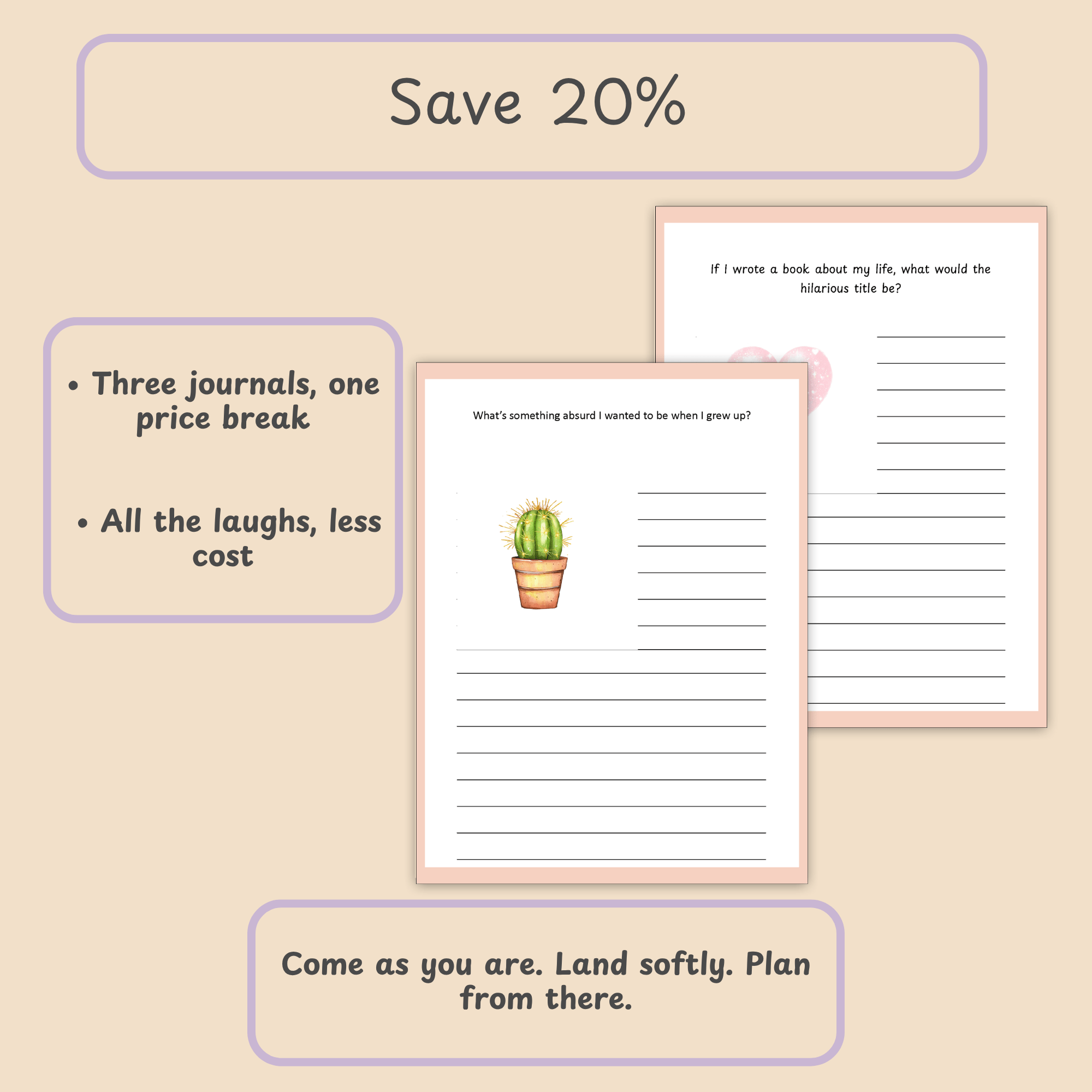 Closing value slide highlighting the 20 percent bundle discount for the Seriously Though, LOL series.