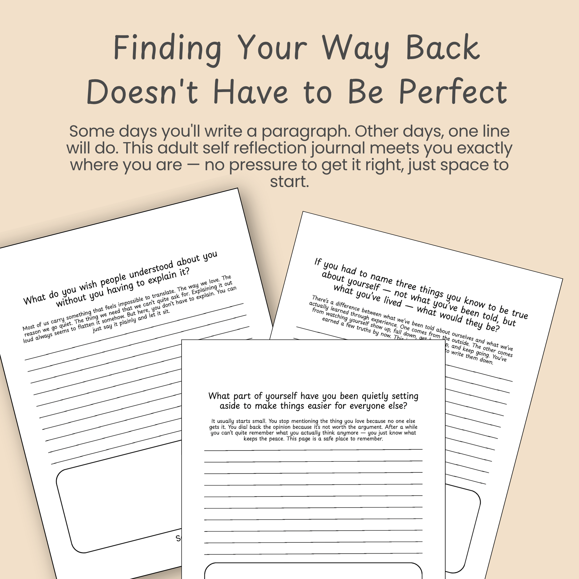 Open page of This Is Still You journal showing a reflective prompt with plenty of blank writing space.