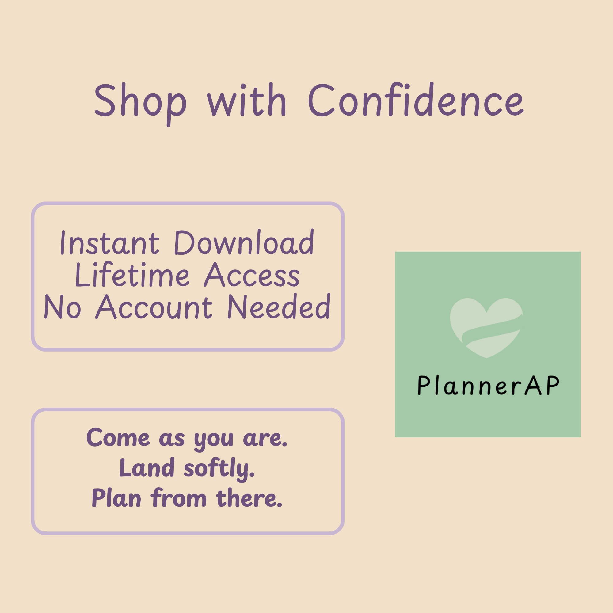 Trust badge slide confirming instant download and lifetime access for the Back When nostalgia journal.