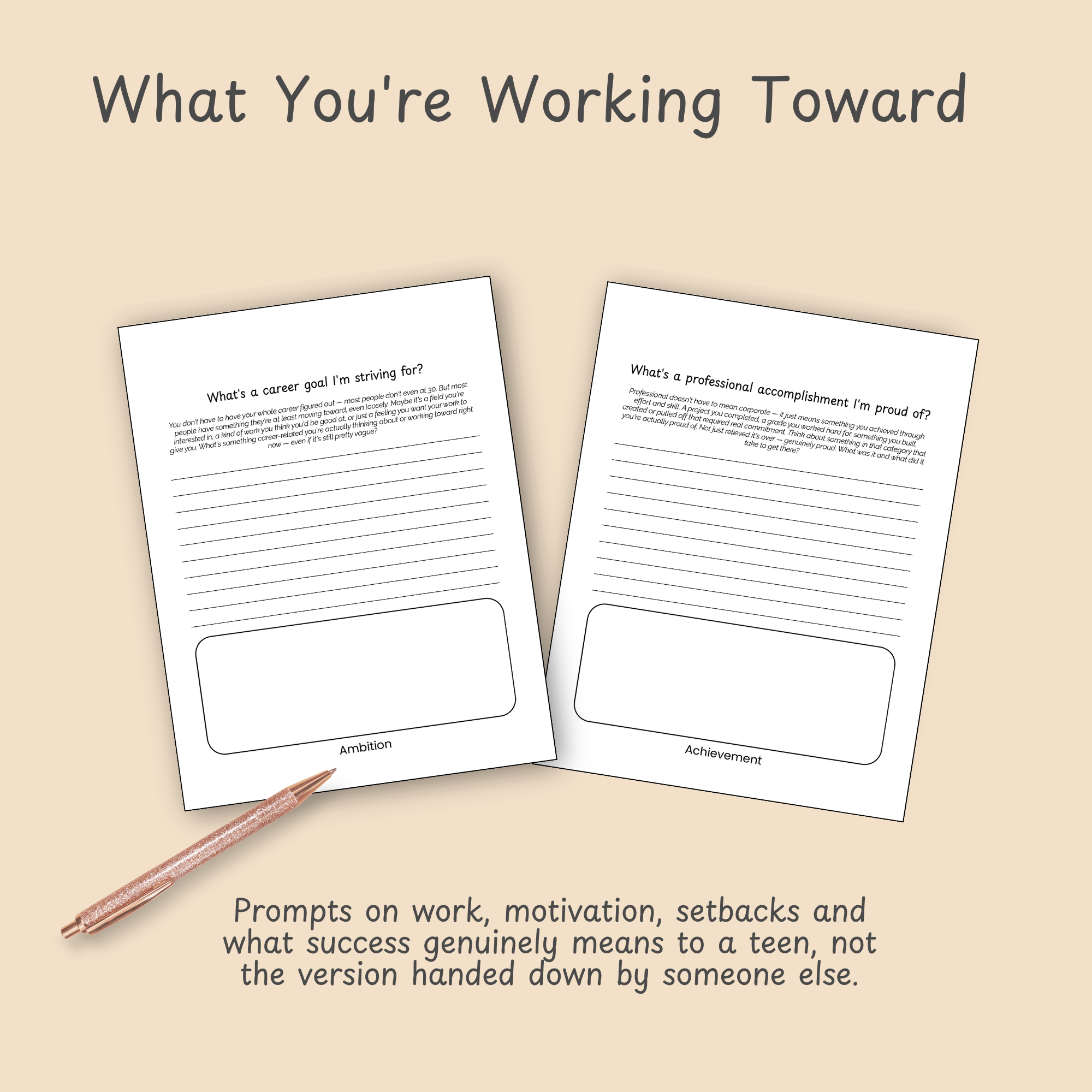 Slide highlighting the journal's curious, low-pressure approach to career and future planning.