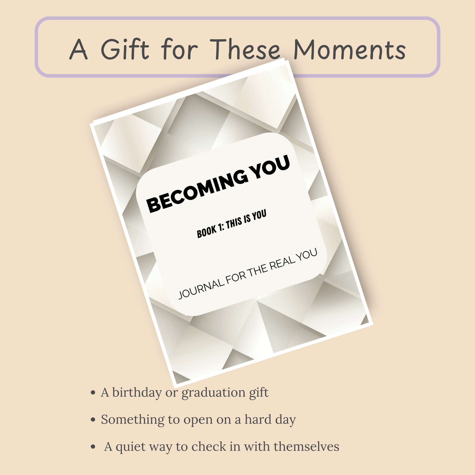 Slide suggesting gift occasions for the teen self-discovery journal, like birthdays, graduations, or hard days.