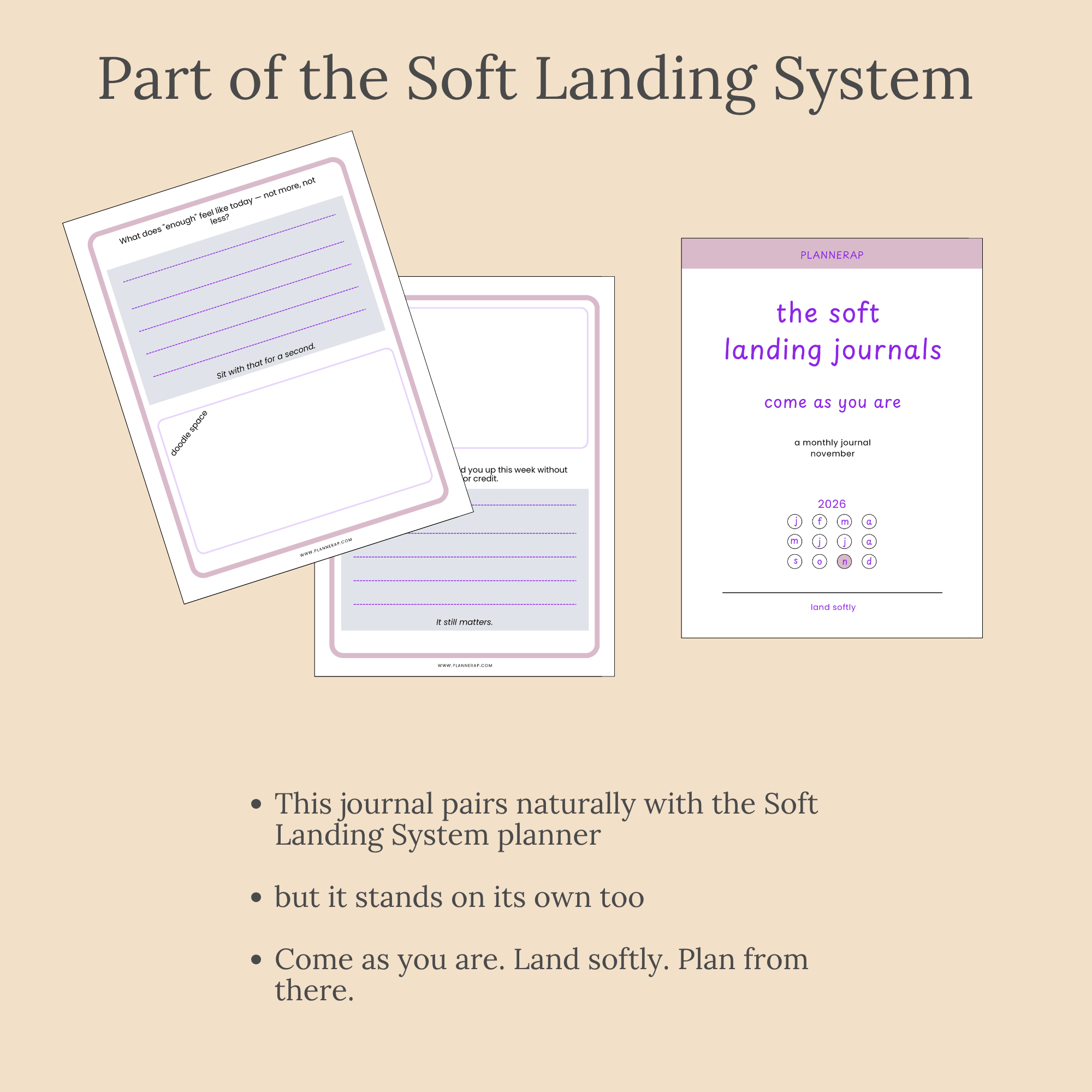 Part of the Soft Landing System: Series tie-in noting the journal pairs with the Soft Landing System planner but stands alone.