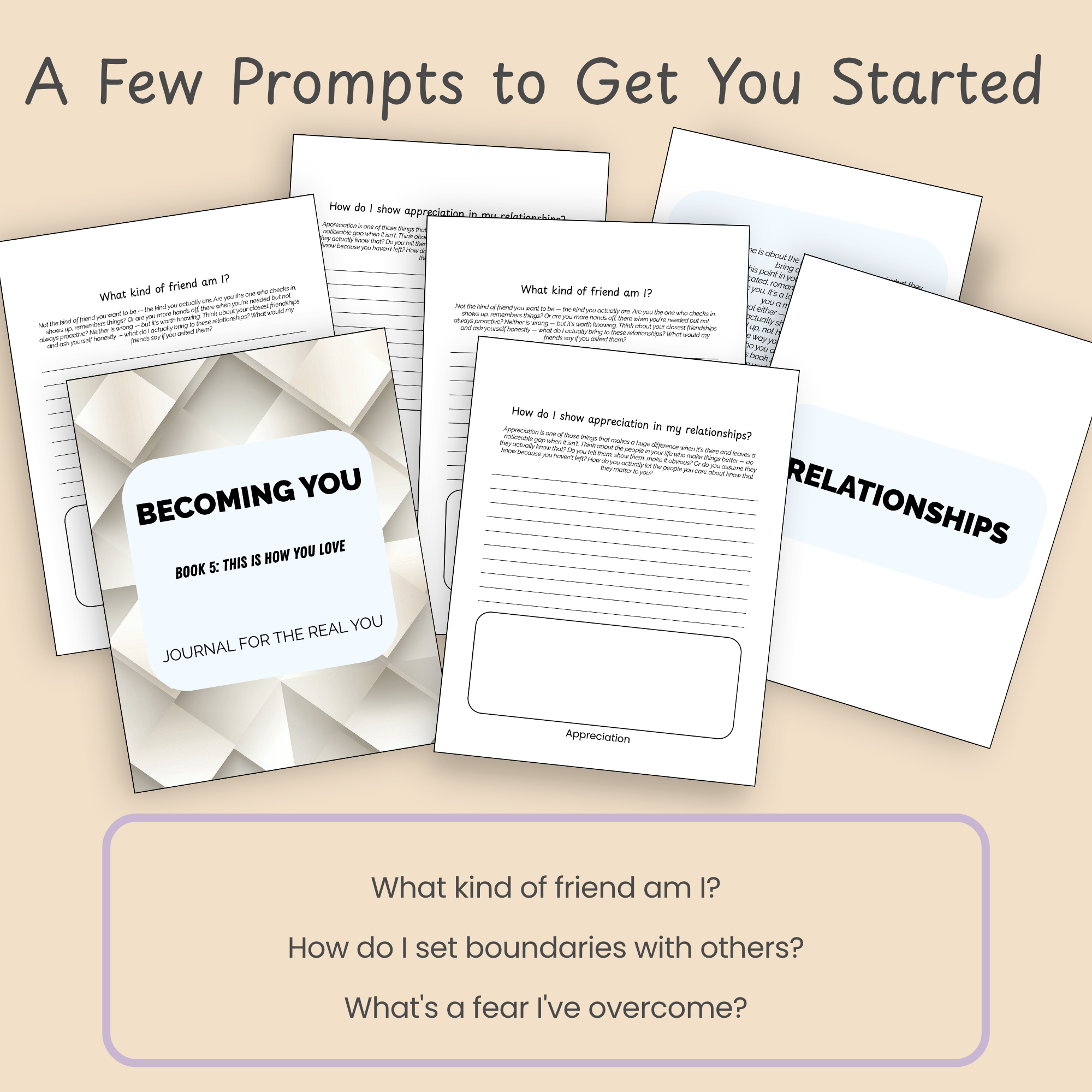 Slide explaining the journal covers how you treat other people and how you treat yourself as two connected sides of the same journal.
