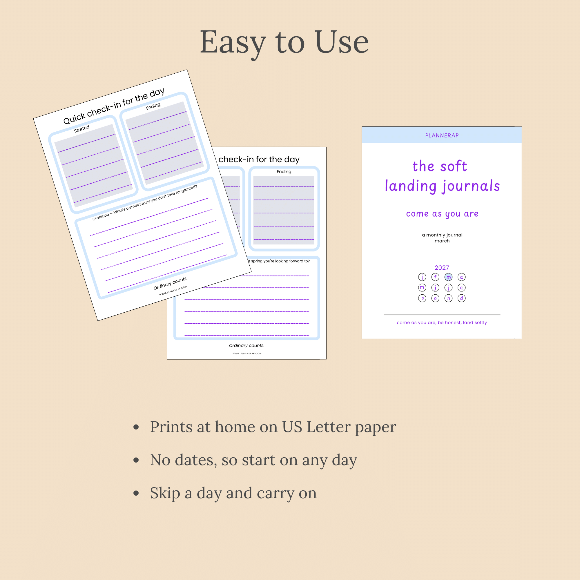 Slide with three bullets on printing the March journal at home and using it any way you like.